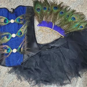3PC Peacock Corset Costume - Size S